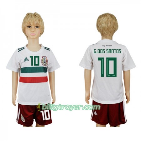 Billige Fotballdrakter Mexico G.Dos Santos 10 Barn VM 2018 Bortedraktsett